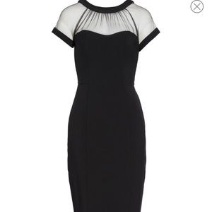 Maggy London Illusion Yoke Crepe Sheath Dress